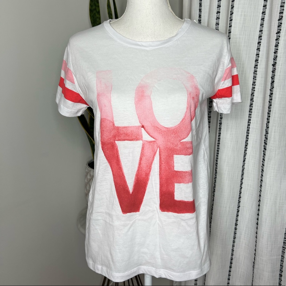 🌻Chaser Love White Watercolor T-Shirt Size S NWT